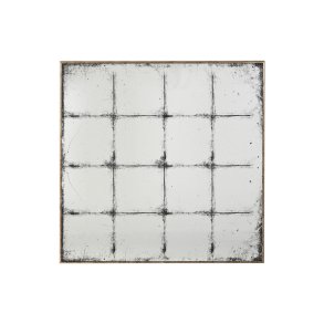 Vgspejl Home ESPRIT Sort Gylden Vintage Vindue 80 x 4 x 80 cm