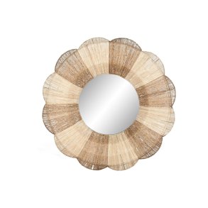 Vgspejl Home ESPRIT Brun Natur Boho 87 X 8 X 87 CM