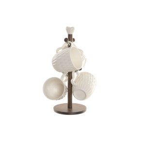 Krus Home ESPRIT Hvid M�rkebrun Med relief 350 ml