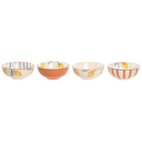 Sk�l Home ESPRIT Gul Bl� Hvid Orange Aluminium Stent�j Citron Middelhavet Med relief (4 enheder)
