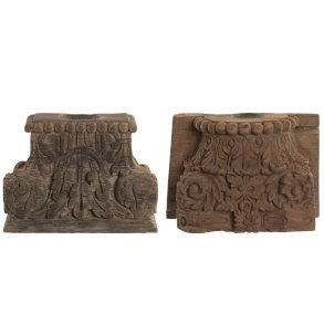 Lyseholder Home ESPRIT Teak 26 x 26 x 30 cm (2 enheder)