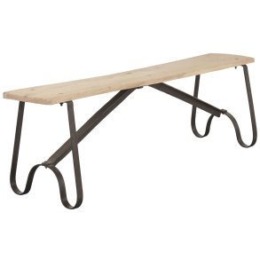 B�nk Home ESPRIT Sort Natur Jern Teak 152 X 41 X 46 CM