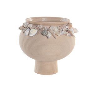 Vase Home ESPRIT Fl�defarvet Keramik Middelhavet 21 x 21 x 20 cm
