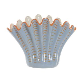 Vase Home ESPRIT Bl� Orange Stent�j Skal Middelhavet 28,5 X 13,5 X 20,5 CM