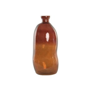 Vase Home ESPRIT Rav To-farvet Genbrugsglas Kolonistil 33 x 33 x 74 cm