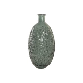 Vase Home ESPRIT Gr�n Genbrugsglas Tropisk Blad af en plante 29 x 29 x 59 cm