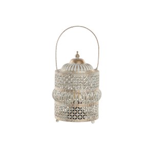 Laantarn Home ESPRIT Hvid Gylden Metal Araber 14,5 X 14,5 X 19,5 CM