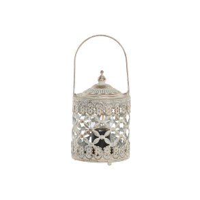 Laantarn Home ESPRIT Hvid Gylden Metal Krystal Araber 9 x 9 x 14,5 cm