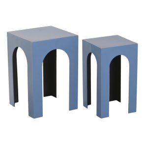 S�t med 2 borde Home ESPRIT Bl� 40 x 40 x 58 cm