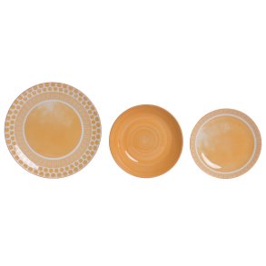 Madlavningss�t Home ESPRIT Orange Porcel�n 18 Dele