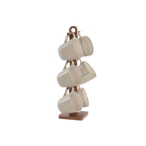 Set med kopper Home ESPRIT Beige Urban 160 ml