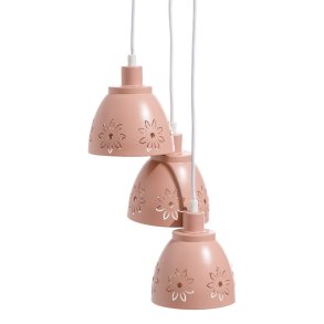 Loftslampe 20 x 20 x 95 cm Pink Metal