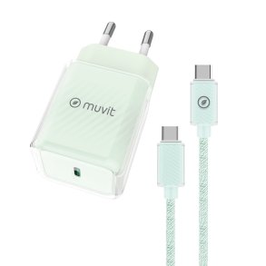 V�goplader + USB-C kabel Muvit for Change  Glass GaN Gr�n