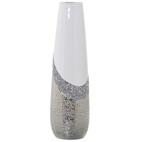 Vase Alexandra House Living Hvid Slvfarvet Keramik Skinnende 13 x 13 x 45 cm