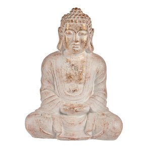 Dekorativ havefigur Ibergarden CC20411 CC20411 Hvid Gylden Polyesterharpisk 25 x 57 x 42,5 cm Buddha