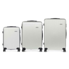 Kuffert-s�t HT-017G-3 HT-017G-3 Lysegr� Striber 3 Dele