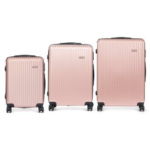 Kuffert-s�t HT-017R-3 HT-017R-3 Pink Striber 3 Dele