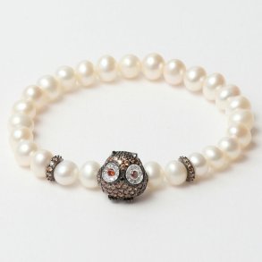 Armbnd til kvinder Lancaster JLA-BR-OWL-4-WH 16 mm