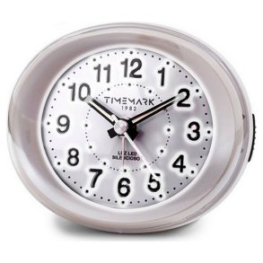 Analogt vkkeur Timemark Hvid LED Lys Stille Snooze Aftensprogram 9 x 9 x 5,5 cm (9 x 9 x 5,5 cm)