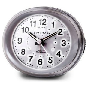 Analogt vkkeur Timemark Slvfarvet LED Lys Stille Snooze Aftensprogram 9 x 9 x 5,5 cm (9 x 9 x 5,5 cm)