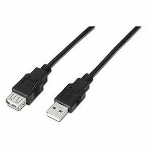Forlngerledning TooQ FS20200M-B 1,8 m USB Sort 1,8 m