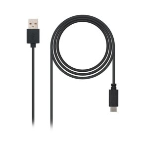 USB A til USB C-kabel NANOCABLE 10.01.210 Sort