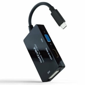 USB-C til VGA/HDMI/DVI-adapter NANOCABLE 10.16.4301-ALL 20 cm Sort