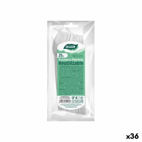 St med skeer Algon Genanvendelig Hvid 36 Enheder 16,5 cm
