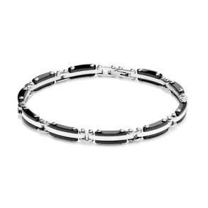 Armbnd til mnd Radiant RH000002 Sort Slvfarvet