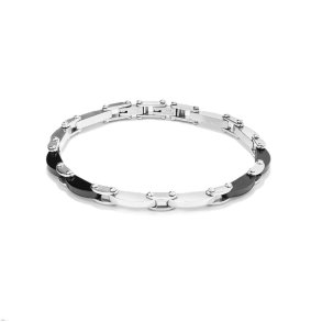 Armbnd til mnd Radiant RH000006 Sort Slvfarvet