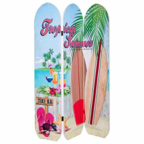 Sammenfoldelig skrm Alexandra House Living 180 x 2 x 120 cm Strand