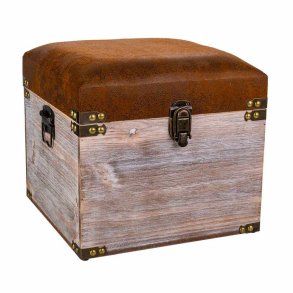 Taburet Alexandra House Living Brun Polyuretan Tr MDF 30 x 28 x 30 cm