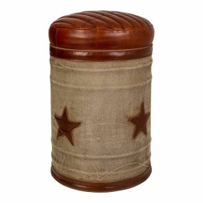 Taburet Alexandra House Living Kanvas Lder Jern 30 x 45 x 30 cm