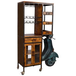 Hylder Alexandra House Living Metal Mangotr 67 x 194 x 140 cm Flaskereol Motorcykel