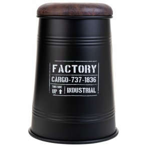 Taburet Alexandra House Living Sort Polyuretan Metal spnplade 27 x 27 x 47 cm