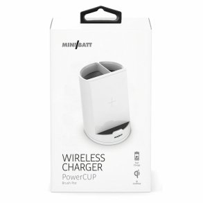 Trdls oplader med mobilholder MiniBatt PowerCUP Kuglepen Hvid