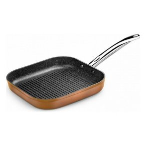 Pande Stegning med Strler Monix M740030 Grill 28 cm Smedet aluminium (4 Dele) (4 enheder)