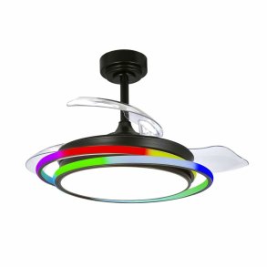 Loftsventilator CristalRecord ANTILA MINI RGB BK RETRAC Sort