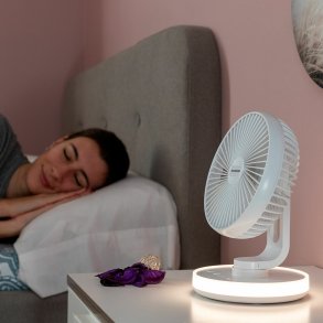 Genopladelig ventilator til skrivebord med LED FanLed InnovaGoods 6,6'' 4000 mAh
