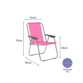 Polstrede Campingstol Marbueno 59 x 75 x 51 cm Pink