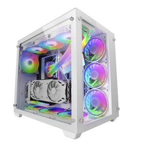 ATX Semi-trn kasse Mars Gaming MCV3 PREMIUM XXL RGB Hvid
