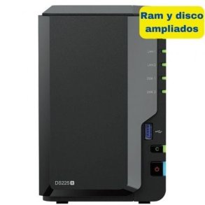 NAS-netvrkslagring Synology DS225+/6G 8TB Sort Intel Celeron