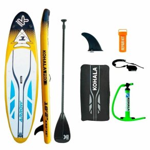 Oppustelige Paddle Surf Board med tilbehr Kohala Arrow 1 Gul (310 x 81 x 15 cm)