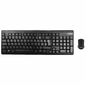 Tastatur og trdls mus Nilox NXKMWE0001 Sort Spansk qwerty QWERTY