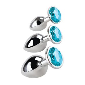 Anal plug S Pleasures Bl� S�lvfarvet