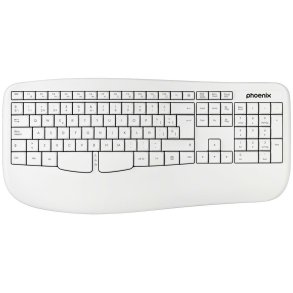 Tr�dl�st tastatur Phoenix K201 Hvid Spansk qwerty