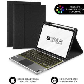 Tablet cover Subblim SUBKT4-BTPI03 Sort Spansk qwerty QWERTY