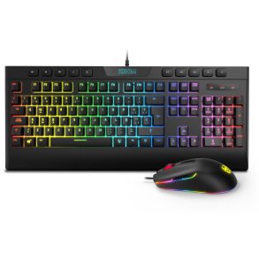 Gaming-tastatur og -mus Krom Kalyos Sort