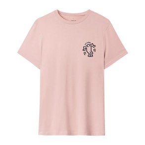 Kort�rmet T-shirt til M�nd Jimmy Lion Keith Haring x Jimmy Lion Pink