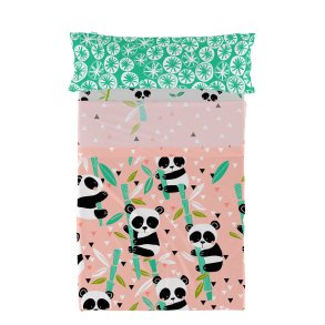 Sengetj st HappyFriday Moshi Moshi Panda garden Pink Seng 105 2 Dele